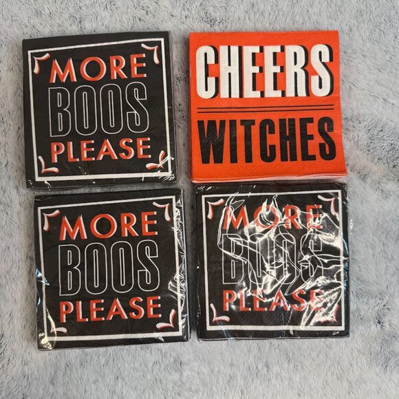 Celebrate it Halloween Funny Napkins 9.8 x 9.8 3 packs of 24, 1 stack of 19 = 91 - Picture 2 of 4